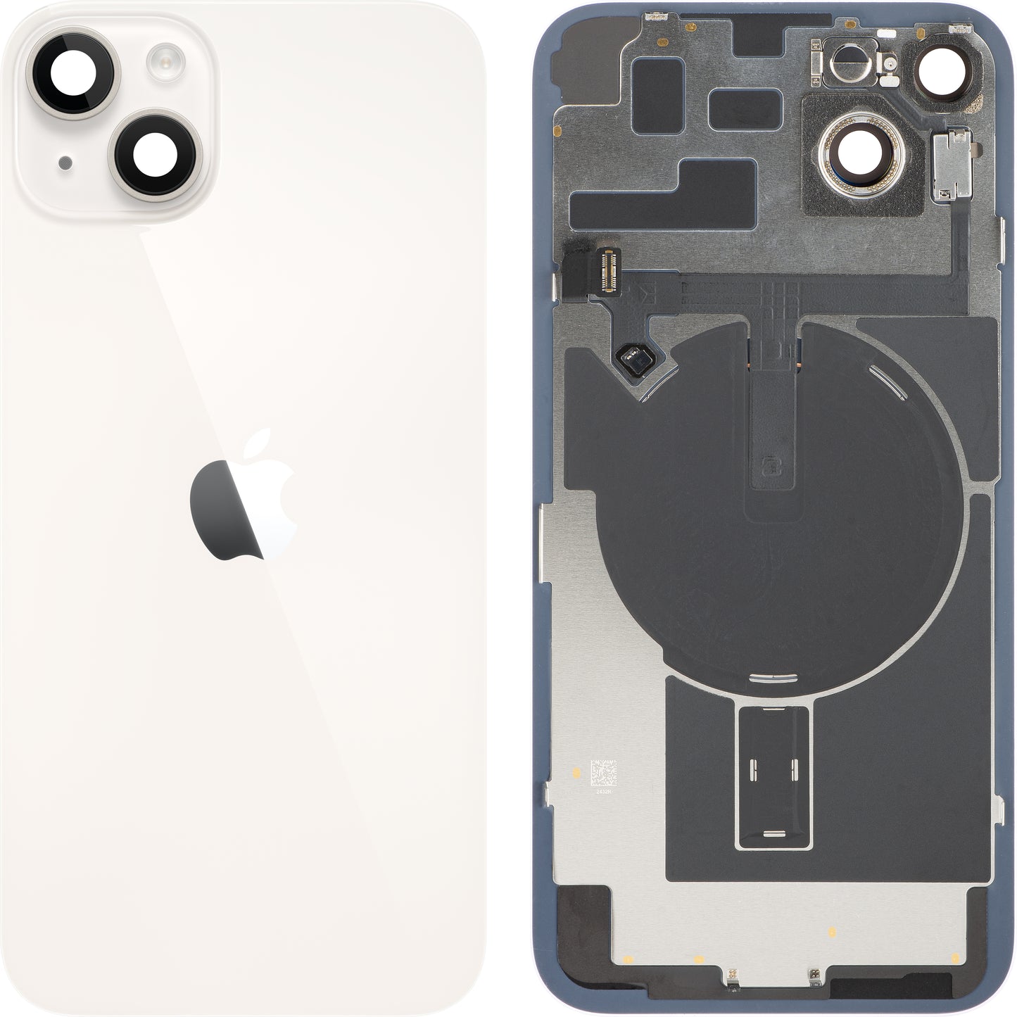 Couvercle de batterie Apple iPhone 14 Plus, avec coque intermédiaire, toutes pièces incluses, Blanc (Starlight), Échange