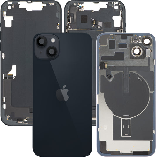 Akkuabdeckung Apple iPhone 14 Plus, mit Mittelgehäuse, Vollständige Teile, Schwarz (Midnight), Swap