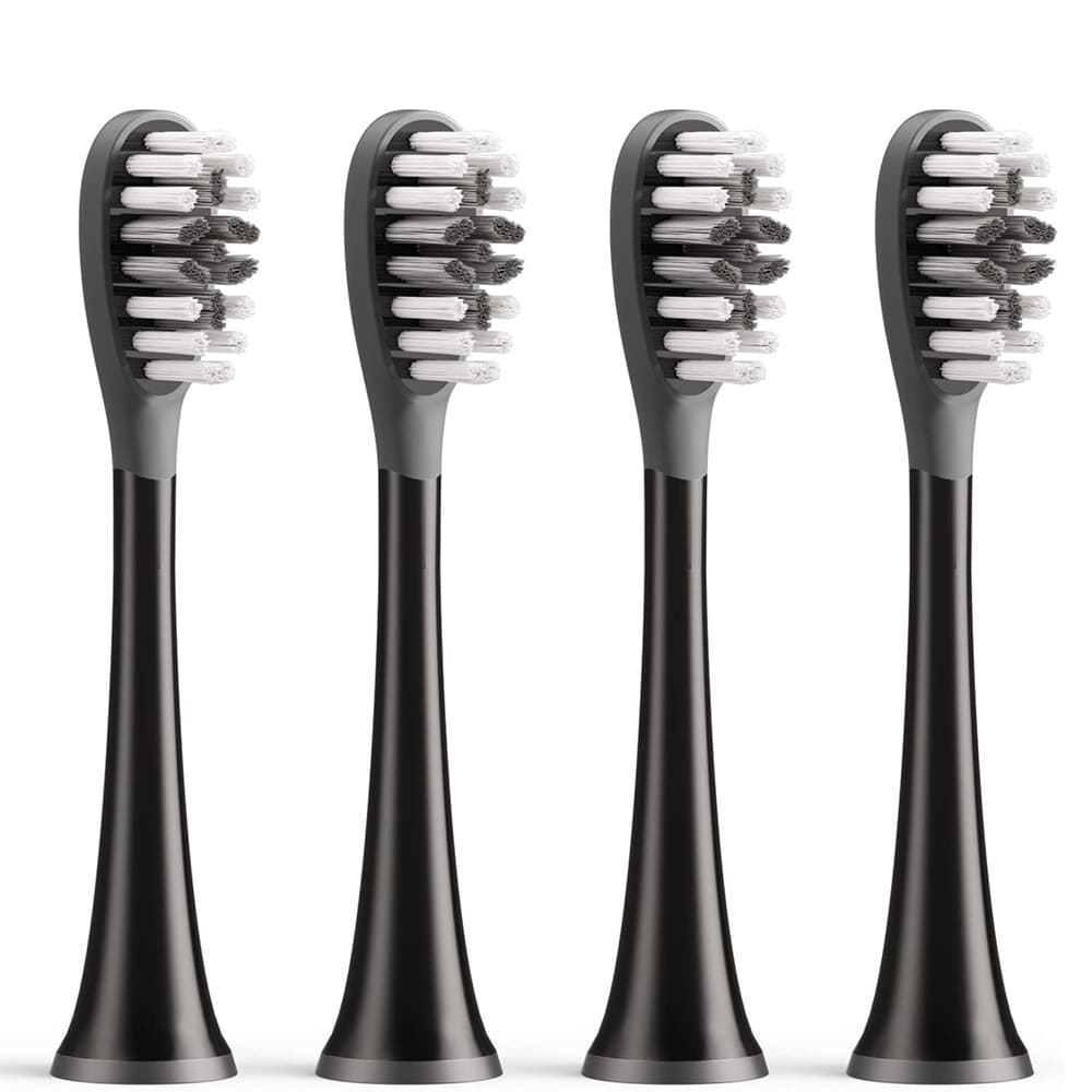 Tête de rechange Gum Care pour Brosse à Dents Électrique Bitvae S2 / S3, Set de 4 pièces, Noir