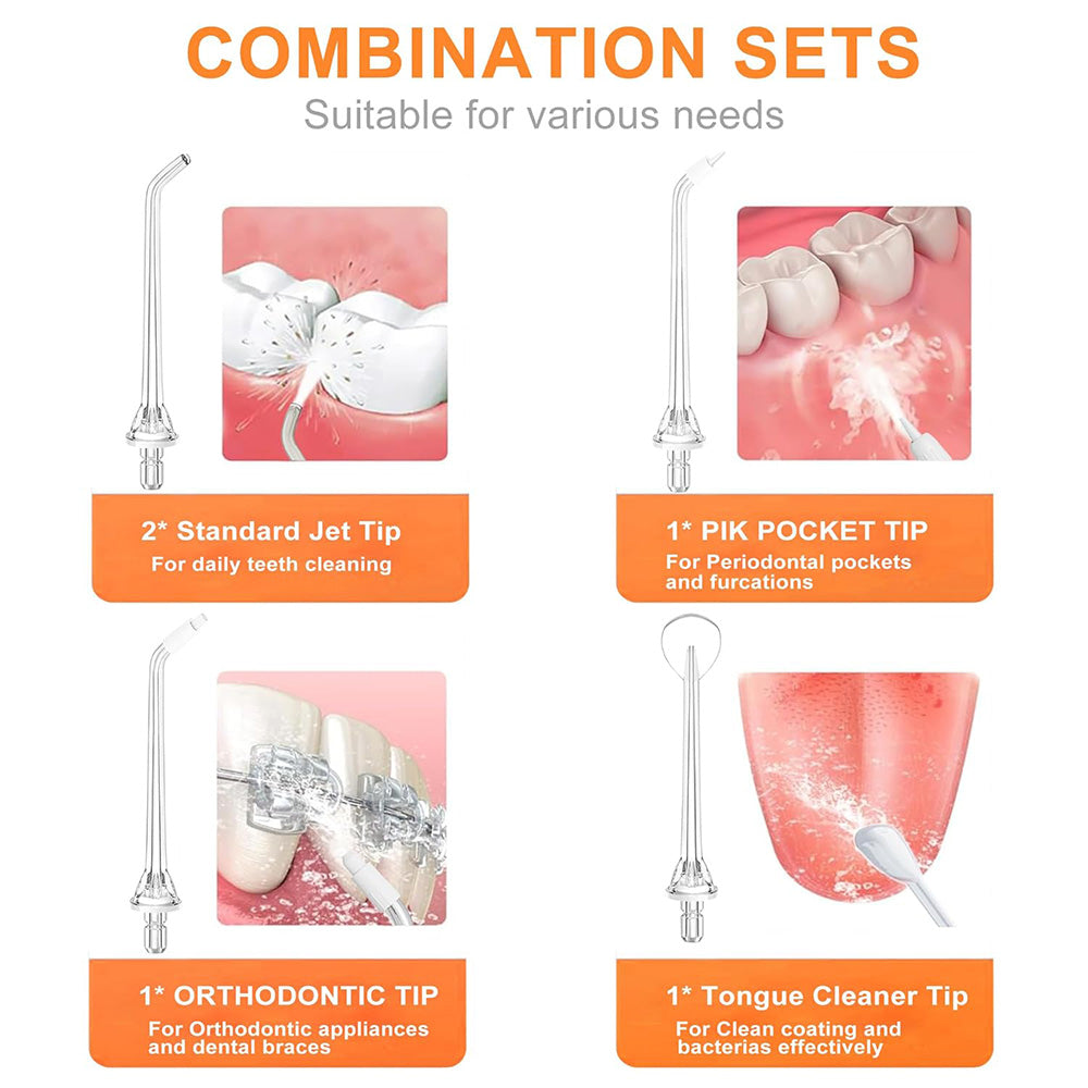Tête de rechange pour irrigateur buccal Bitvae C2 / F30 / 204, lot de 4 pièces, transparent