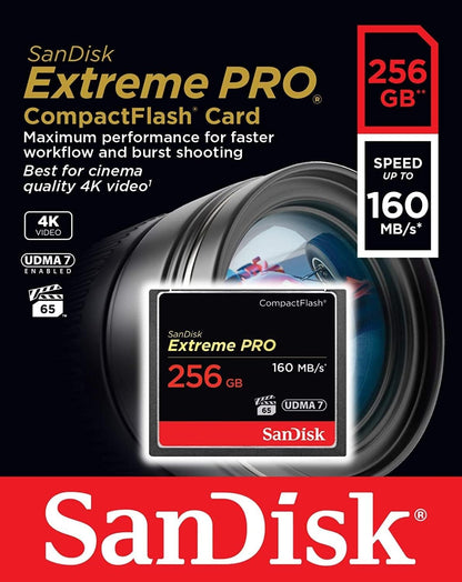 Carte mémoire CompactFlash SanDisk Extreme Pro, 256Gb, UDMA 7 SDCFXPS-256G-X46