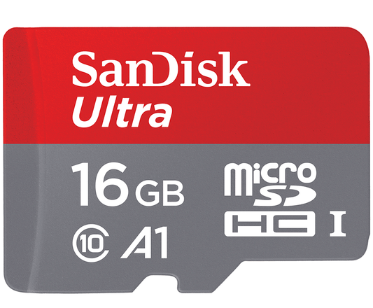 Carte mémoire microSDHC SanDisk Ultra Android A1, 16Gb, Classe 10 / UHS-1 U1 SDSQUAR-016G-GN6MN