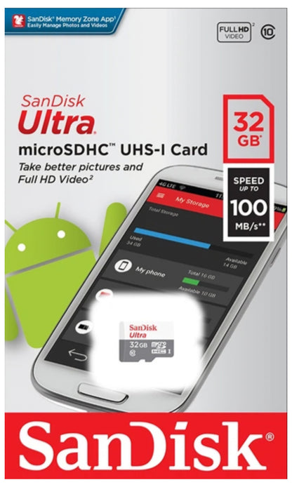 SanDisk Ultra microSDHC 32GB | Class 10 UHS-I | Speicherkarte