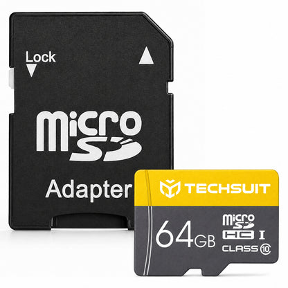 Carte mémoire microSDXC Techsuit THCM11, 64 Go, classe 10, avec adaptateur
