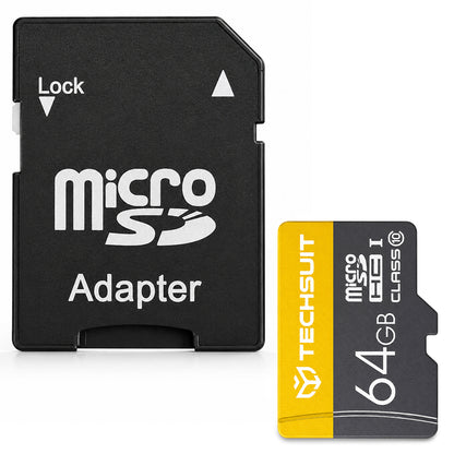 Carte mémoire microSDXC Techsuit THCM11, 64 Go, classe 10, avec adaptateur