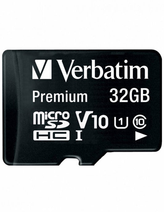 Verbatim microSDHC Memory Card, 32GB, Class 10 / UHS-1 U1, With Adapter