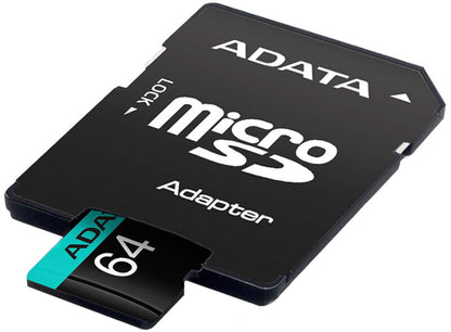 Adata Premier Pro microSDXC Memory Card, 64GB, Class 10 / UHS-1 U3, With Adapter AUSDX64GUI3V30SA2-RA1