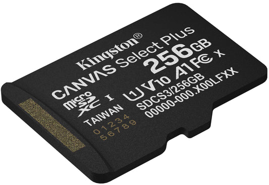 Carte mémoire microSDXC Kingston Canvas Select Plus Android A1, 256Gb, Classe 10 / UHS-1 U1 SDCS3/256GBSP