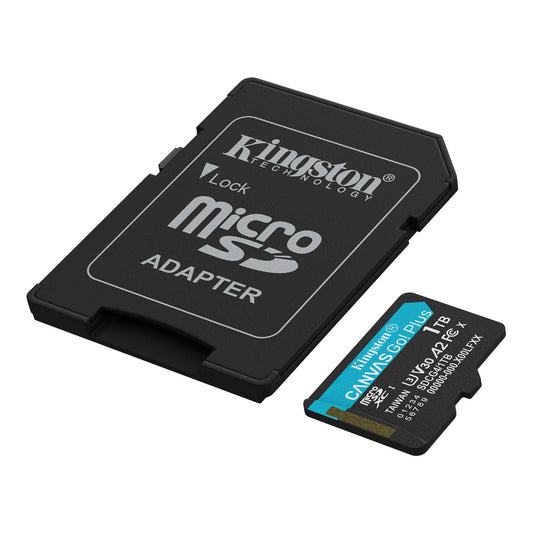 Carte mémoire microSDXC Kingston Canvas Go Plus Android A2, 1TB, Classe 10 / UHS-1 U3, avec adaptateur SDCG4/1TB