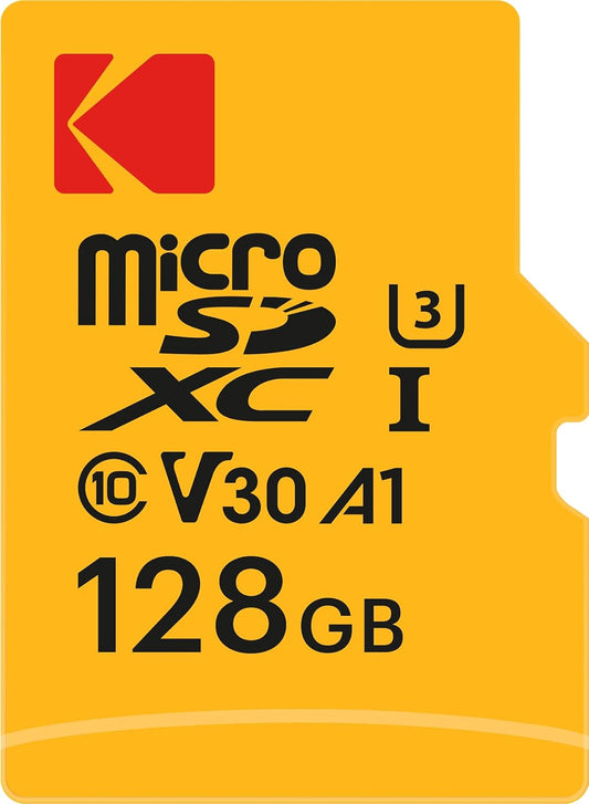 Carte mémoire microSDXC Kodak Ultra Performance, 128Go, Classe 10 / UHS-1 U3, avec adaptateur EKMSDM128GXC10HPRK