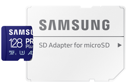 Samsung PRO Plus microSDXC Memory Card, 128Gb, Class 10 / UHS-1 U3, With Adapter MB-MD128SA/EU