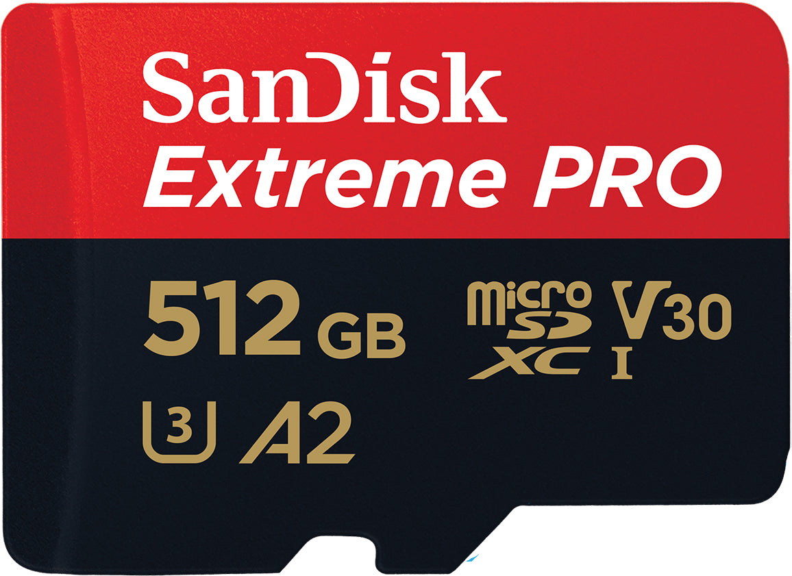 Carte mémoire microSDXC SanDisk Extreme Pro, 512Go, Classe 10 / UHS-1 U3, Avec Adaptateur SDSQXCD-512G-GN6MA