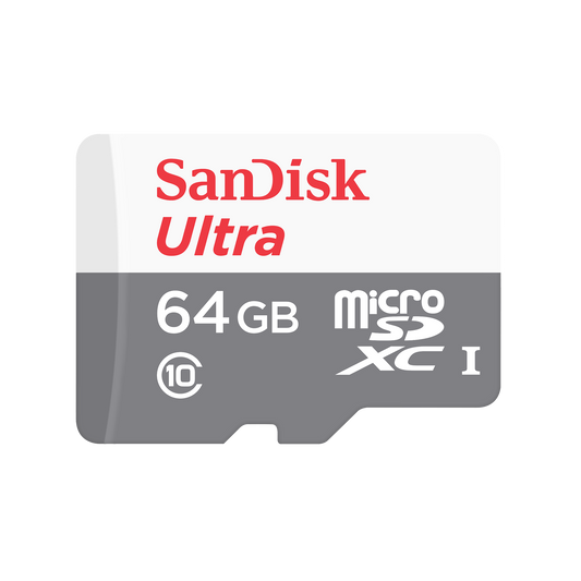 Carte mémoire microSDXC SanDisk Ultra, 64Gb, Classe 10, Avec Adaptateur SDSQUNR-064G-GN6TA