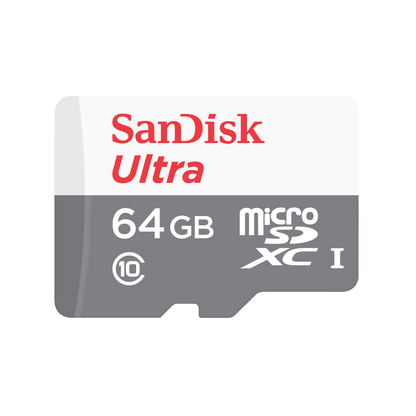 SanDisk Ultra microSDXC Speicherkarte, 64Gb, Klasse 10, mit Adapter SDSQUNR-064G-GN6TA