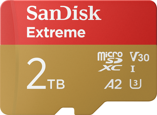 microSDXC Speicherkarte SanDisk Extreme, 2TB, Klasse 10 / UHS-1 U3 SDSQXAV-2T00-GN6MN