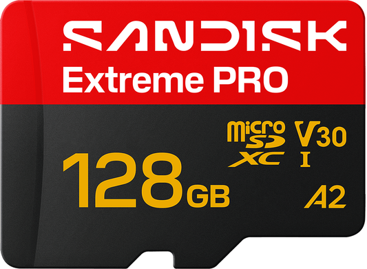 Carte mémoire microSDXC SanDisk Extreme Pro A2, 128Go, Classe 10 / UHS-1 U3, avec adaptateur SDSQXCJ-128G-GS6MA