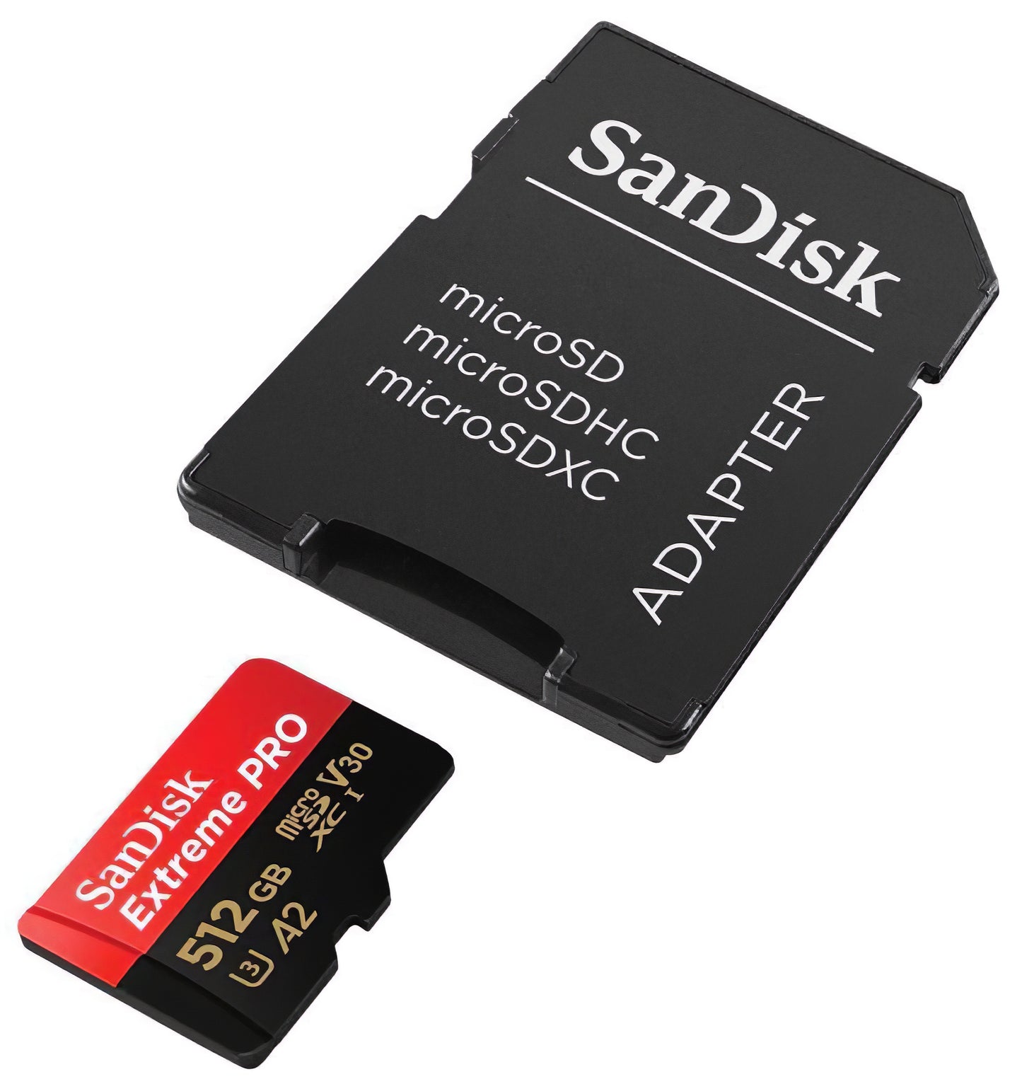 Carte mémoire microSDXC SanDisk Extreme Pro, 512Go, Classe 10 / UHS-1 U3, Avec Adaptateur SDSQXCD-512G-GN6MA