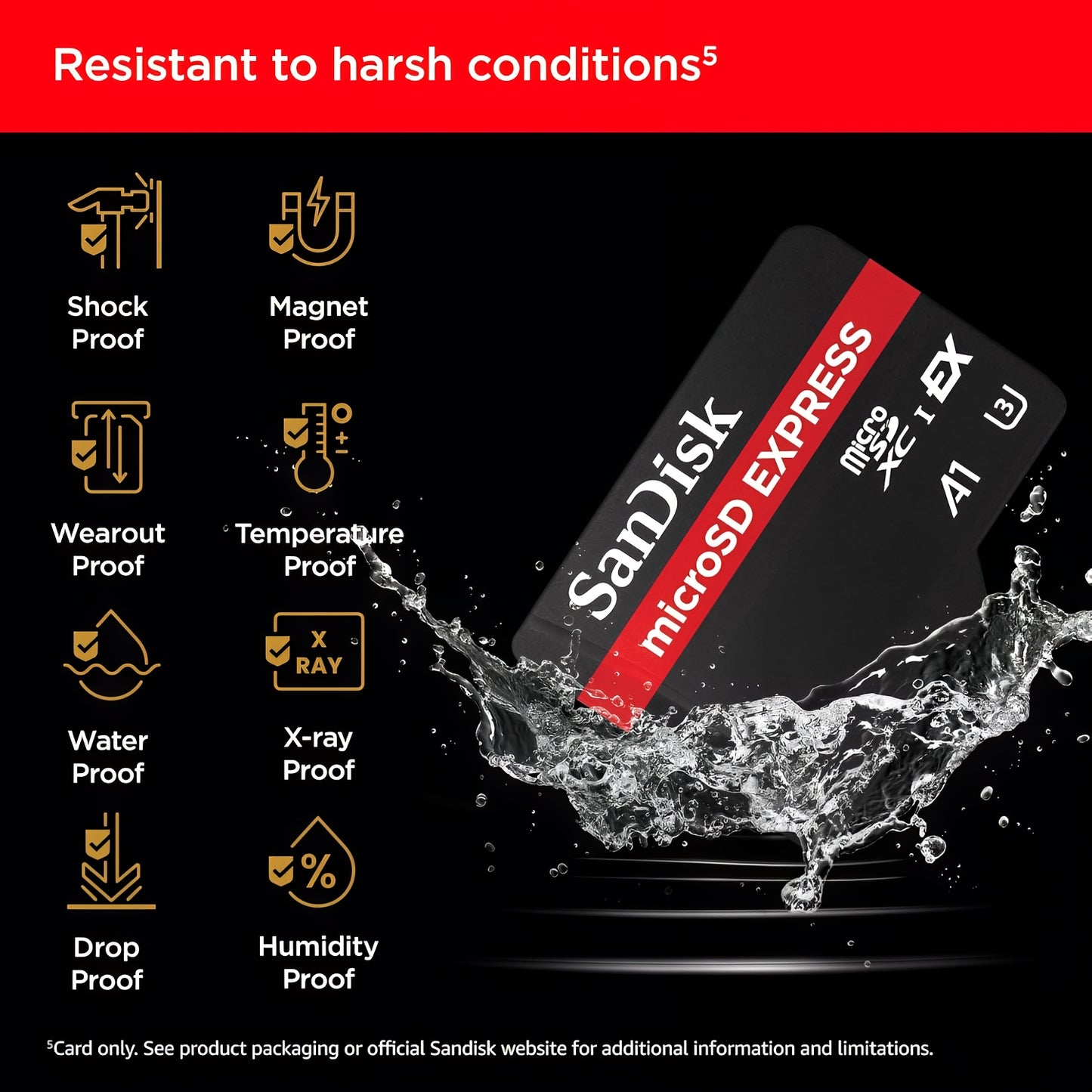 Carte mémoire microSDXC SanDisk Express, 512 Go, Classe 10 / UHS-1 U3 SDSQXFN-512G-GN4NN