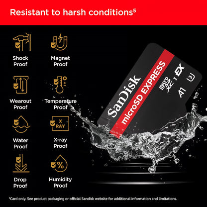 Carte mémoire microSDXC SanDisk Express, 128 Go, Classe 10 / UHS-1 U3 SDSQXFN-128G-GN4NN