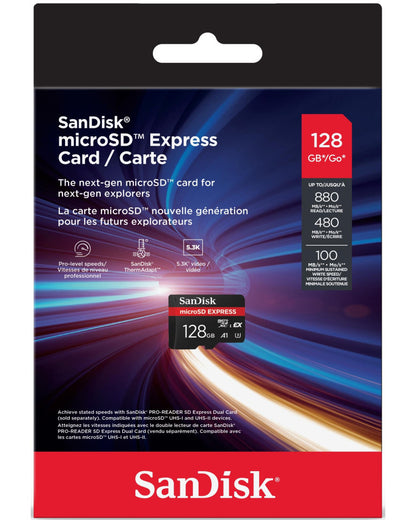 Carte mémoire microSDXC SanDisk Express, 128 Go, Classe 10 / UHS-1 U3 SDSQXFN-128G-GN4NN