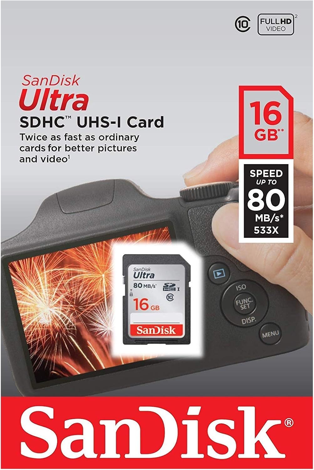 SDHC Speicherkarte SanDisk Ultra, 16GB, Klasse 10 SDSDUNC-016G-GN6IN