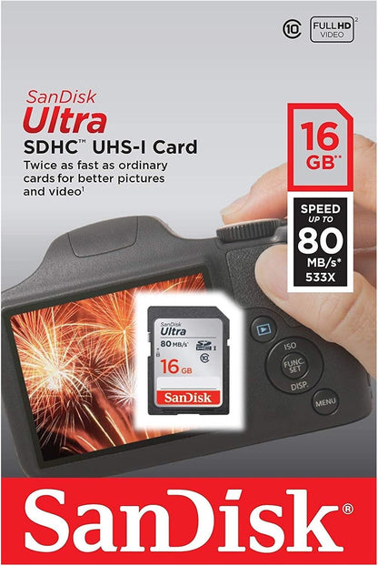 SDHC Speicherkarte SanDisk Ultra, 16GB, Klasse 10 SDSDUNC-016G-GN6IN