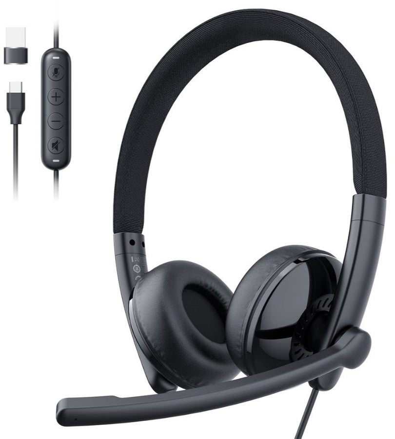 USB-C / USB-A Callcenter-Headset EMEET GeniusCall HS50, Schwarz
