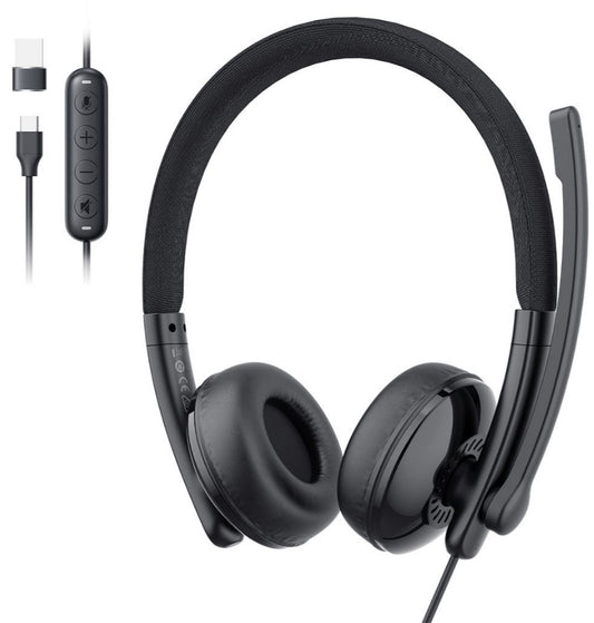 Casque Call Center USB-C / USB-A EMEET GeniusCall HS50, Noir