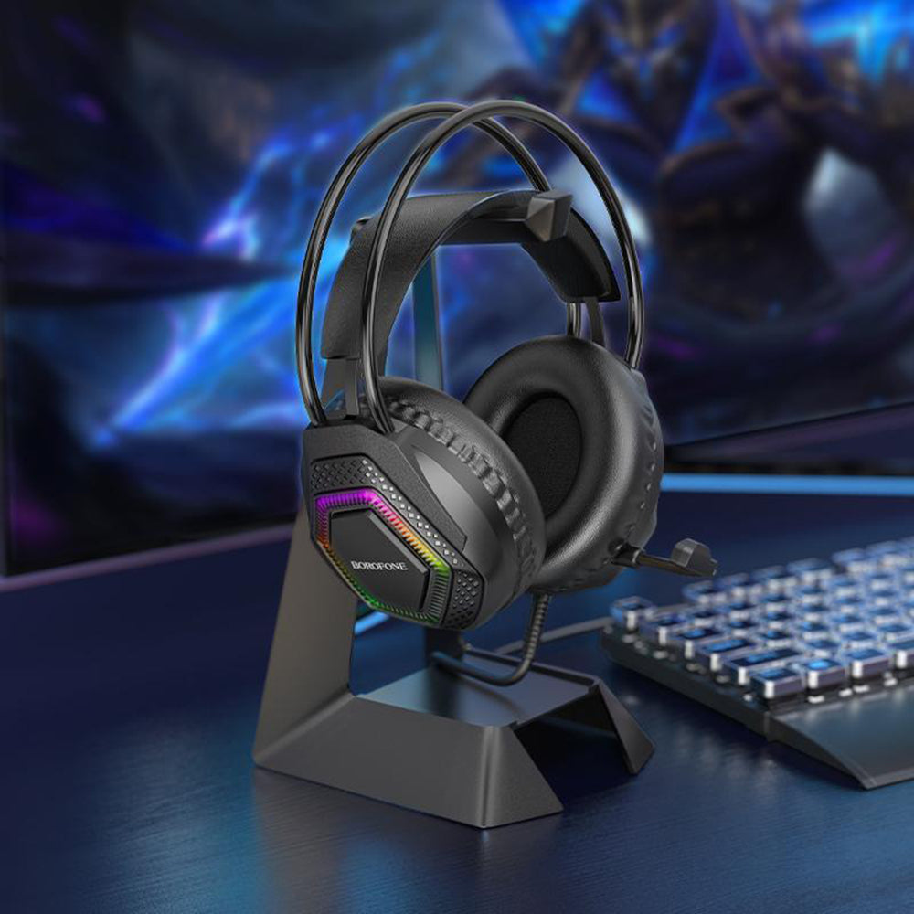 Casque Gaming 3,5 mm Borofone BO105 Thunder, RGB, 2m, Noir