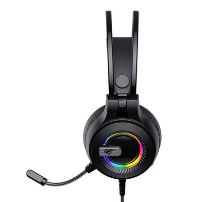 Casques Gaming 3.5mm HAVIT H2040d, RGB, 2.1m, Noirs