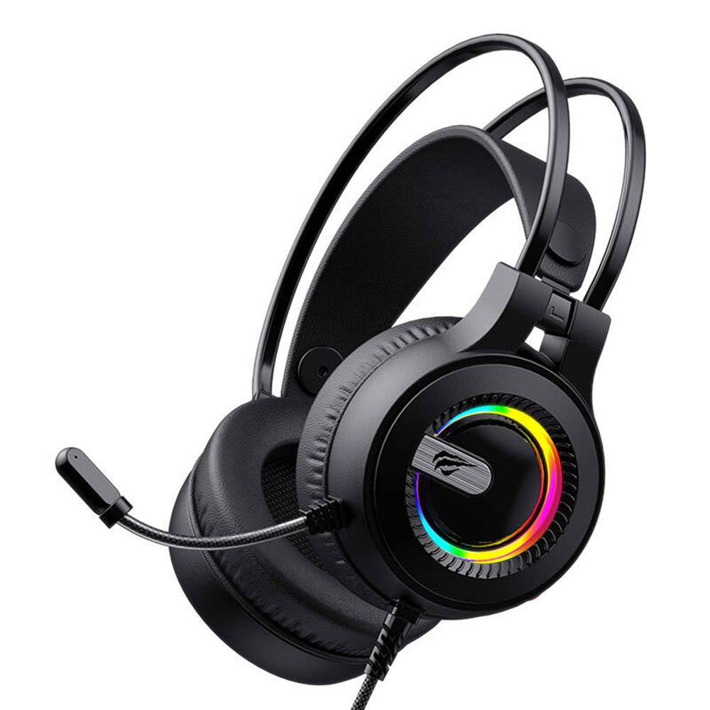 Casques Gaming 3.5mm HAVIT H2040d, RGB, 2.1m, Noirs