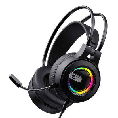 Casques Gaming 3.5mm HAVIT H2040d, RGB, 2.1m, Noirs