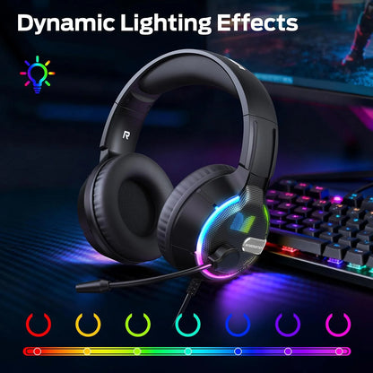 Gaming-Kopfhörer 3,5 mm Monster Mission 320, RGB, 1,9 m, Schwarz