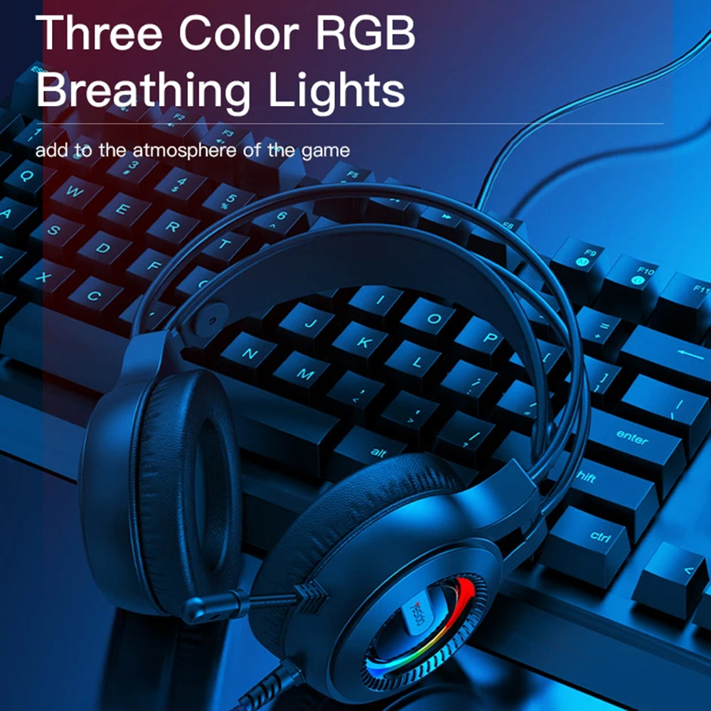 Casques Gaming 3.5mm Yesido EK02, RGB, 2.2m, Noirs