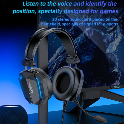 Casques Gaming 3.5mm Yesido EK03, RGB, 2m, Noirs