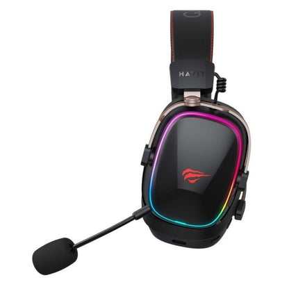 Casque Gaming Sans Fil HAVIT H2039BG, RGB, BT / Wi-Fi / Filaire, Noir Ocre