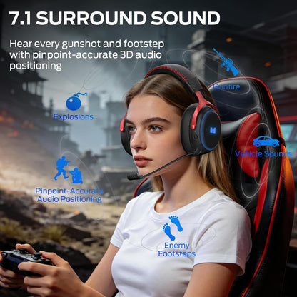 Wireless Gaming-Kopfhörer Monster Mission 350, BT / Wi-Fi / Kabelgebunden, Schwarz
