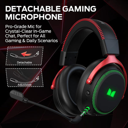 Wireless Gaming-Kopfhörer Monster Mission 350, BT / Wi-Fi / Kabelgebunden, Schwarz