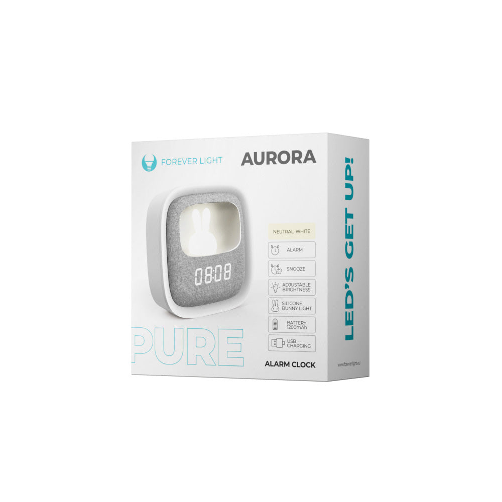 Forever Pure FNL-06 Aurora Digital Clock, White