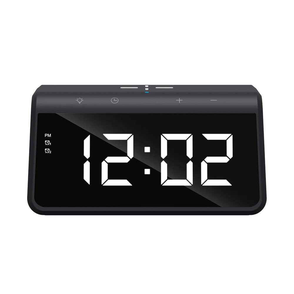 HAVIT W320 Digital Clock with QI Wireless Charging, Black