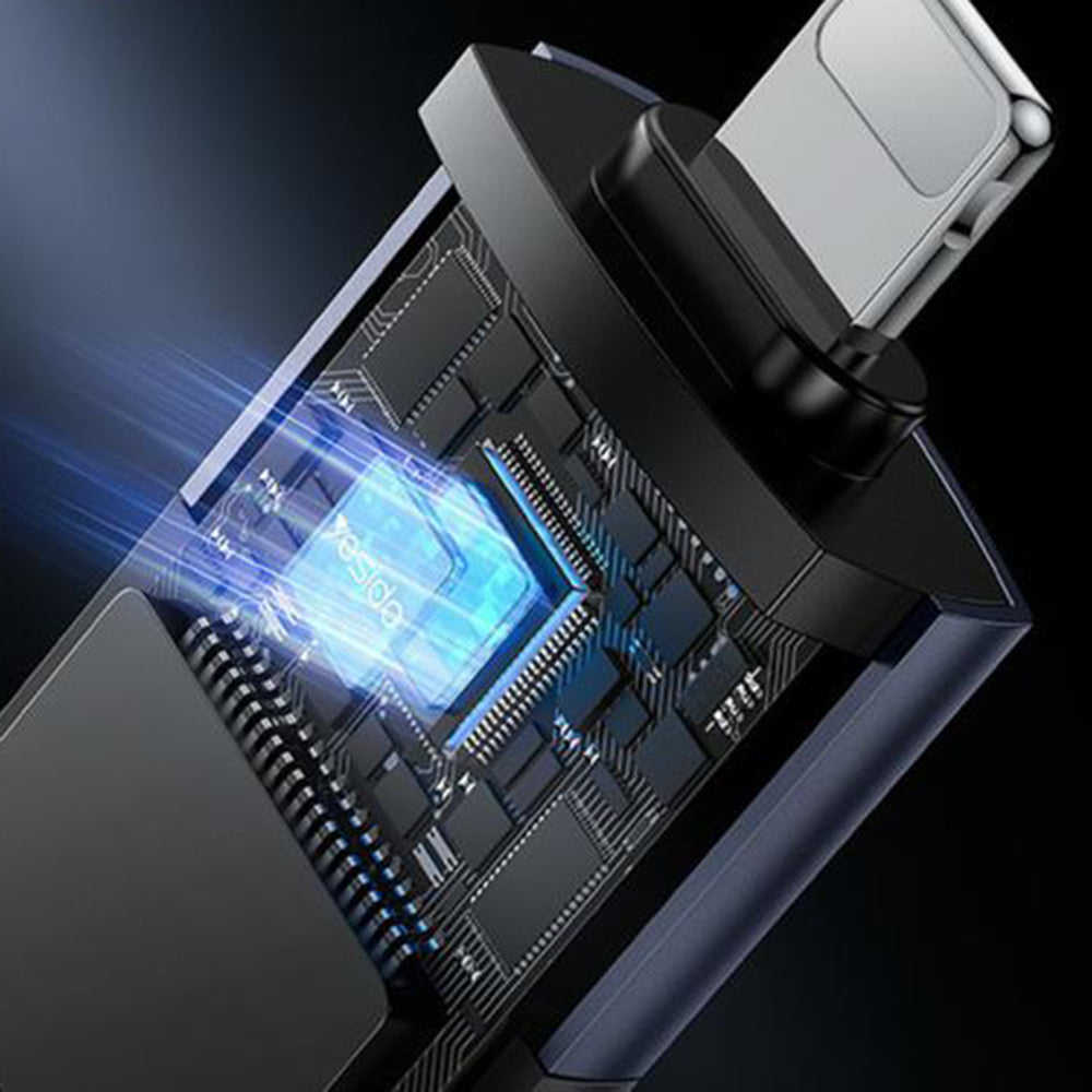 Lecteur de carte Lightning Yesido GS38, microSD, Gris