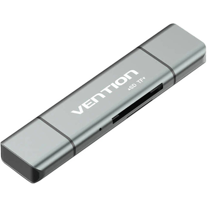 Lecteur de carte USB / USB-C / microUSB Vention, SD - microSD, Gris CCJH0