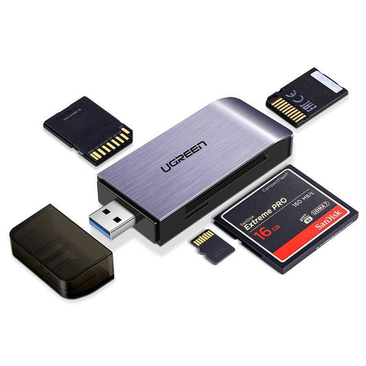 Lecteur de carte USB 3.0 UGREEN CM180, SD - microSD - CF - MS, Gris
