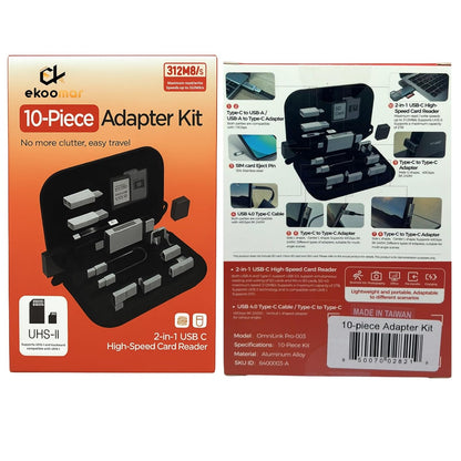 USB / USB-C Kartenleser OEM OmniLink Pro-003 Travel, 10in1, Grau