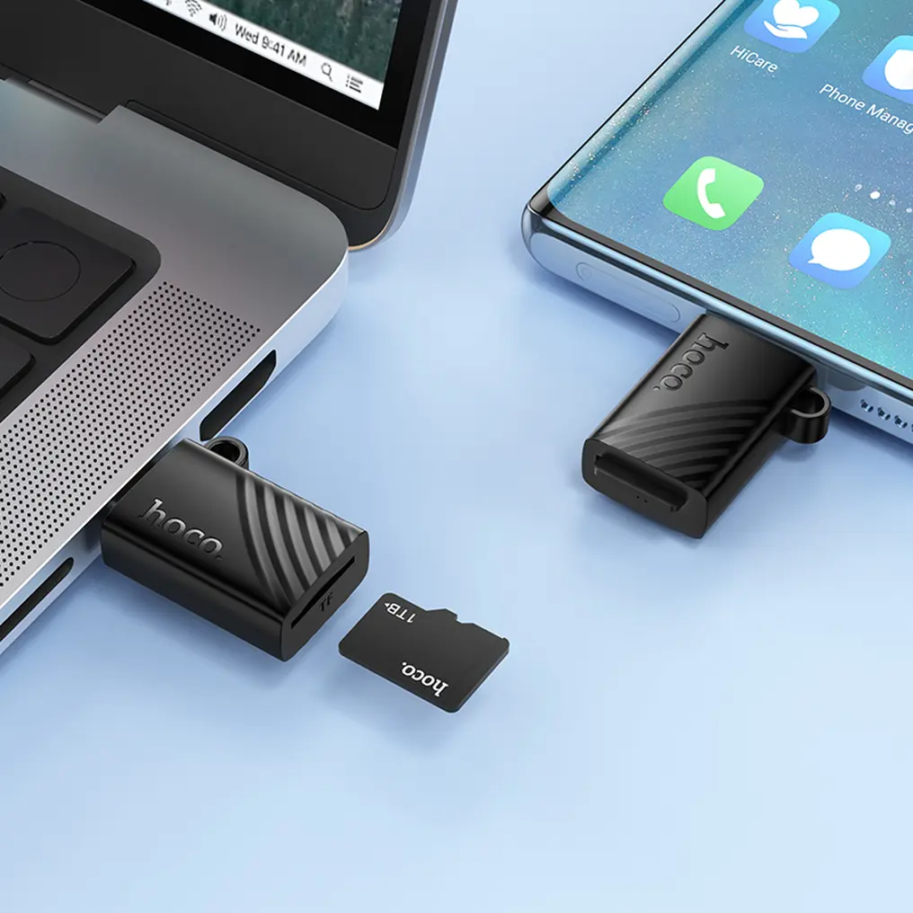 USB-C Kartenleser HOCO HB53, microSD, Schwarz