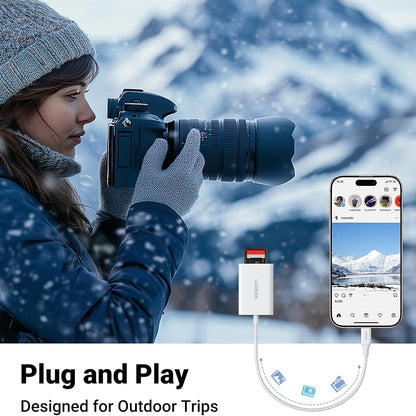 Lecteur de carte USB-C UGREEN CM265, SD - microSD, Blanc