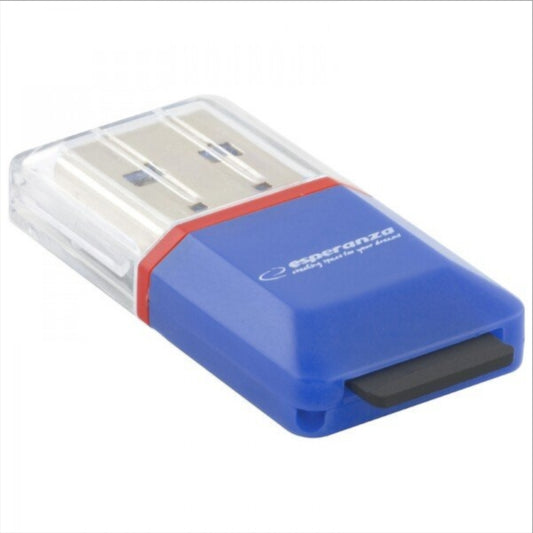 USB-Kartenleser Esperanza EA134B, microSD, Blau