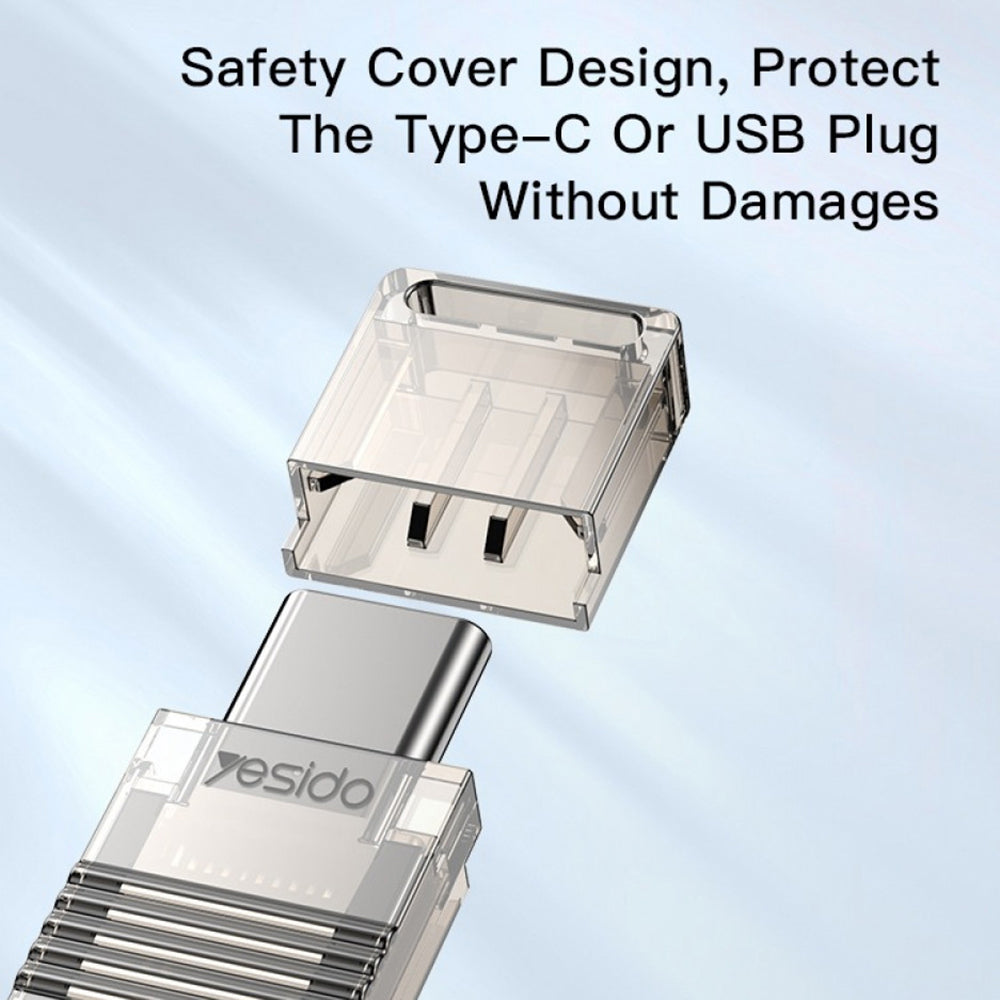 Lecteur de carte USB / USB-C Yesido GS21, microSD, Transparent