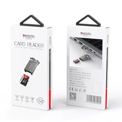 Lecteur de carte USB Yesido GS20, microSD, Gris