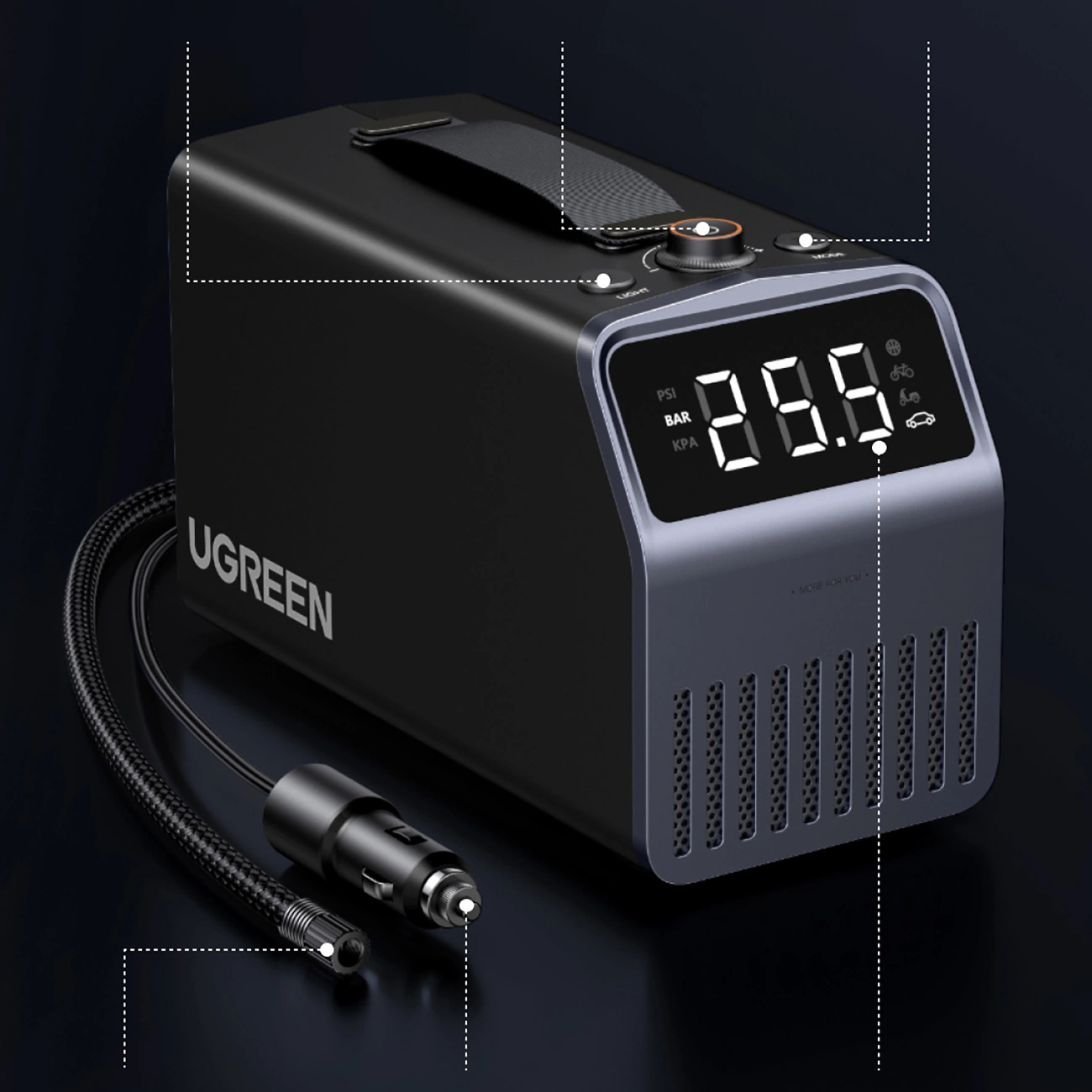 UGREEN Digitalanzeige Auto-Kompressor